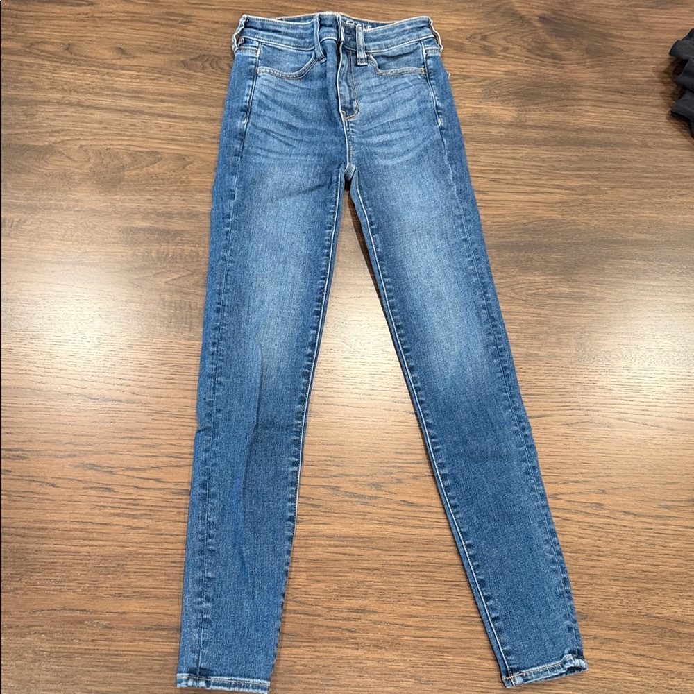 American Eagle Outfitters Blue Skinny Jeans 000 Regular